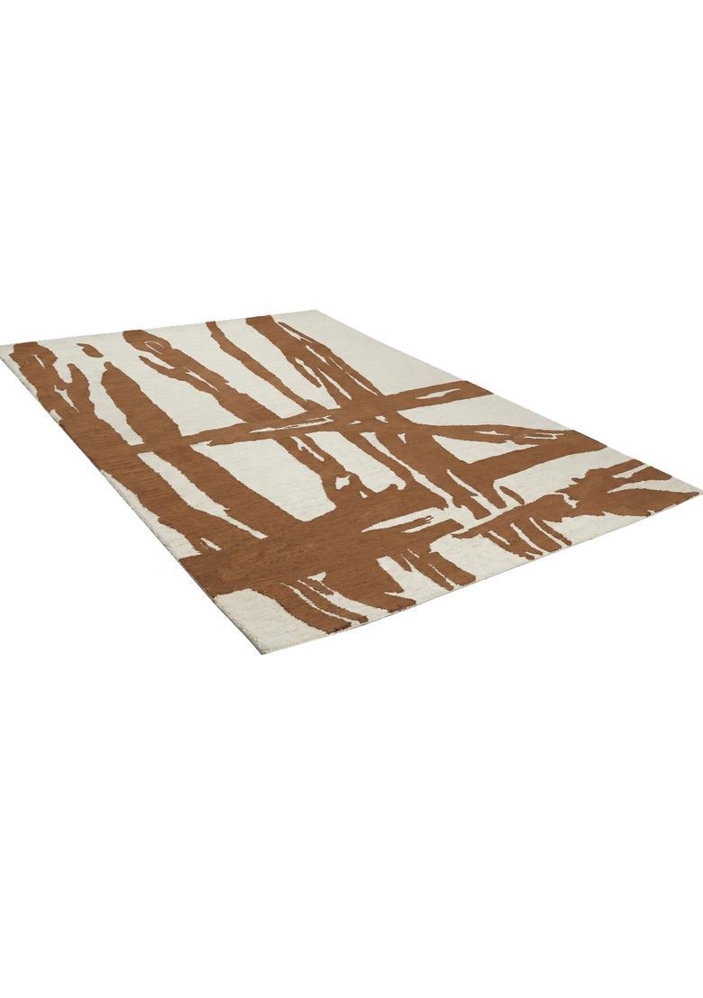 Saffron Rugs Hand Tufted Brown  Contemporary Rectangular Wool Area Rug - Indya
