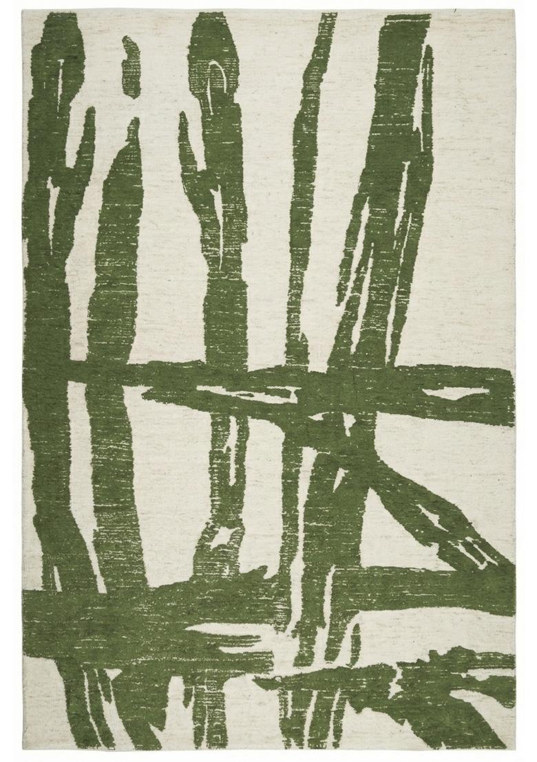 Saffron Rugs Hand Tufted Green  Contemporary Rectangular Wool Area Rug - Indya