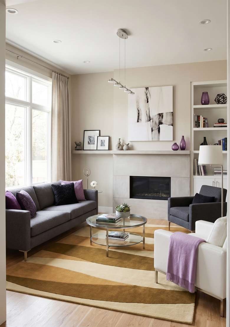 100% Wool Handmade Brown Rug | Modern Swirls Carpet With Cotton Backing For Living Room - Indya