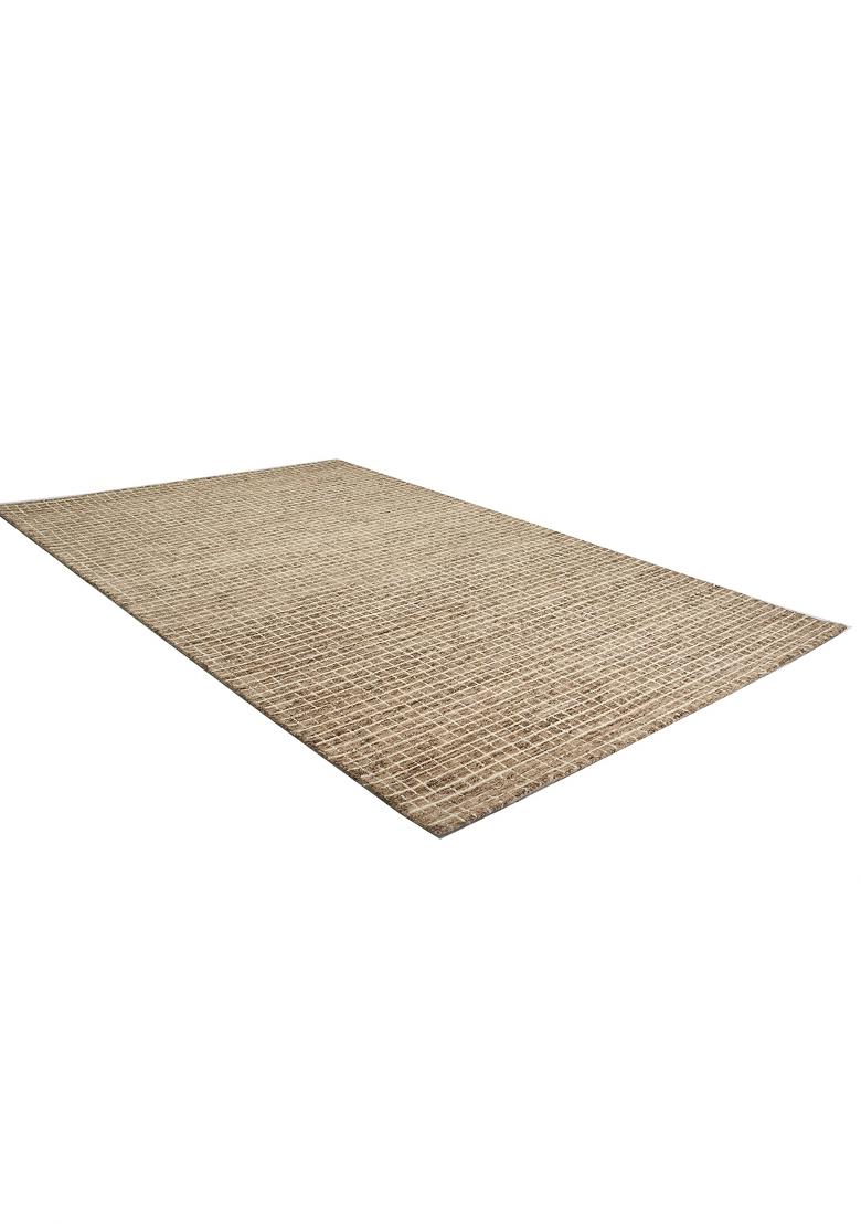 Saffron Rugs Hand Tufted Tan Brown Checkered Casual Rectangular Wool Area Rug - Indya