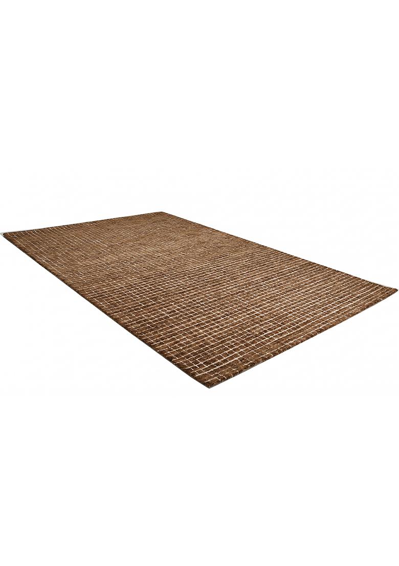 Saffron Rugs Hand Tufted Brown Checkered Casual Rectangular Wool Area Rug - Indya