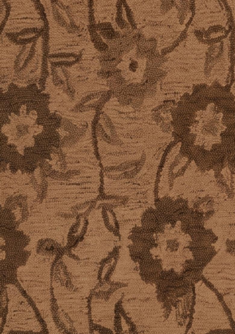 Saffron Rugs Hand Tufted Brown Floral Transitional Rectangular Wool Area Rug - Indya