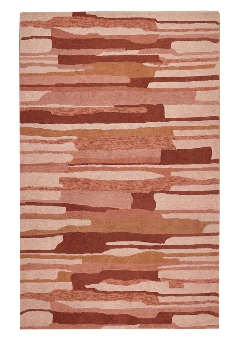 Saffron Rugs Hand Tufted Terracotta Rust  Contemporary Rectangular Wool Area Rug - Indya