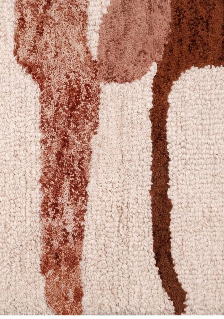 Saffron Rugs Hand Tufted Terracotta Rust  Contemporary Rectangular Wool Area Rug - Indya