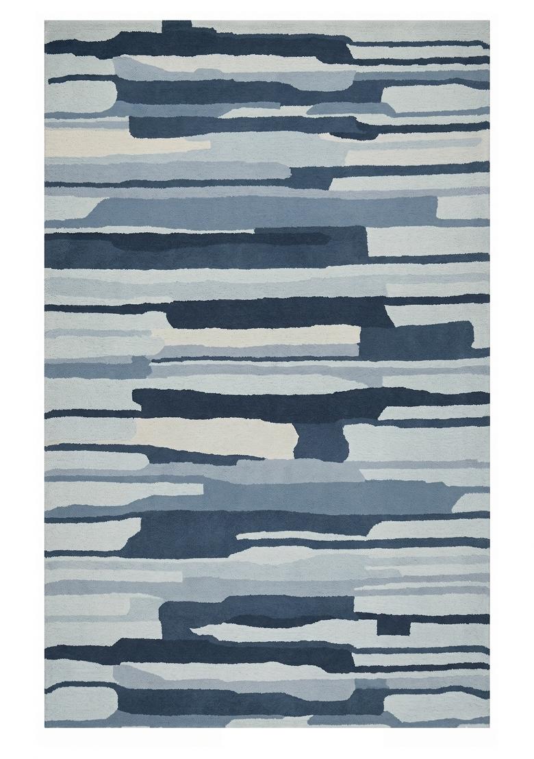 Saffron Rugs Hand Tufted Dusty Blue  Contemporary Rectangular Wool Area Rug - Indya