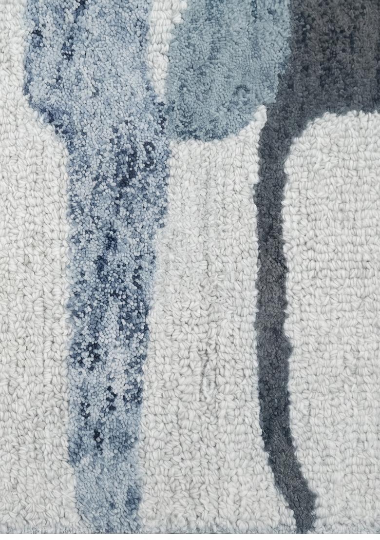 Saffron Rugs Hand Tufted Dusty Blue  Contemporary Rectangular Wool Area Rug - Indya
