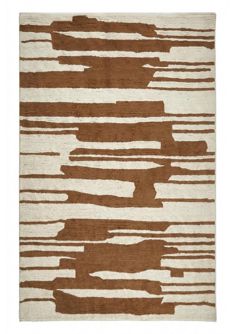 Saffron Rugs Hand Tufted Brown  Contemporary Rectangular Wool Area Rug - Indya