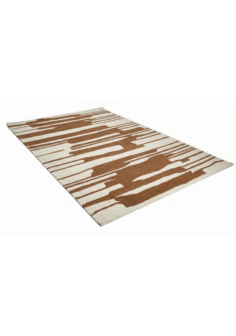 Saffron Rugs Hand Tufted Brown  Contemporary Rectangular Wool Area Rug - Indya