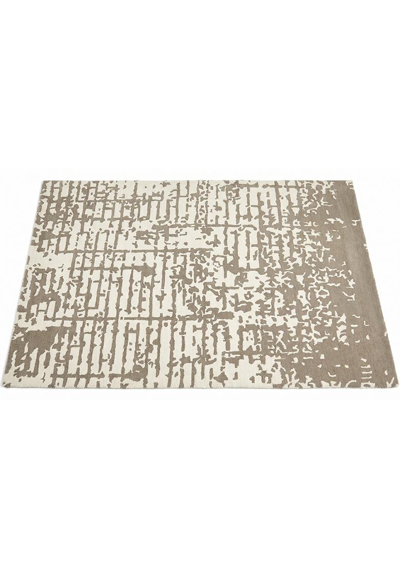 Saffron Rugs Hand Tufted Grey Geometric Contemporary Rectangular Wool Area Rug - Indya