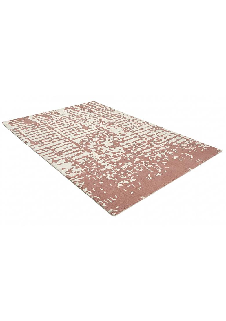 Saffron Rugs Hand Tufted Dusty Rose Geometric Contemporary Rectangular Wool Area Rug - Indya