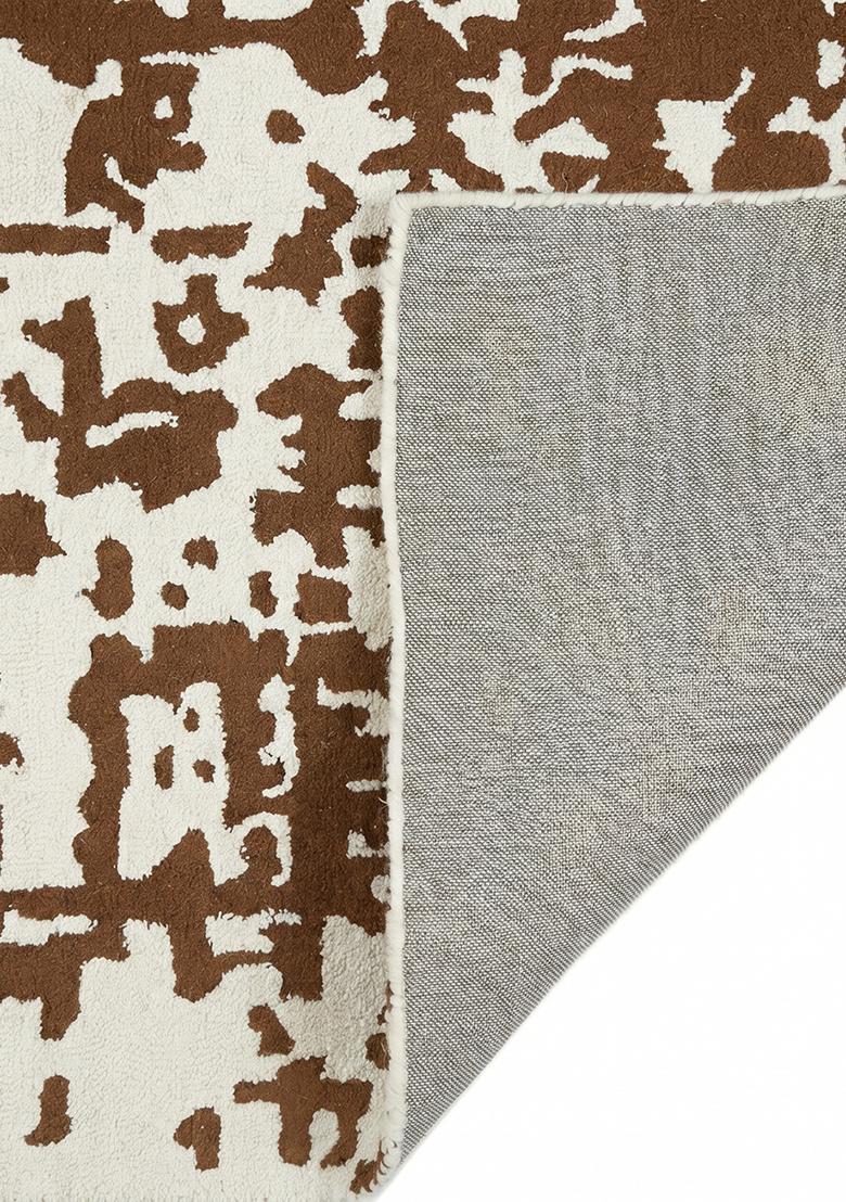 Saffron Rugs Hand Tufted Brown Geometric Contemporary Rectangular Wool Area Rug - Indya