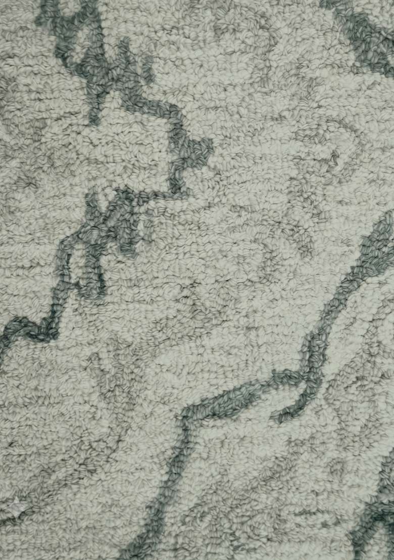 Saffron Rugs Hand-Tufted 100% Wool Area Rug | Light Sage Grey Rectangular Rug | Cotton Backing | Transitional Trellis Home Decor Carpet for Living Room - Indya