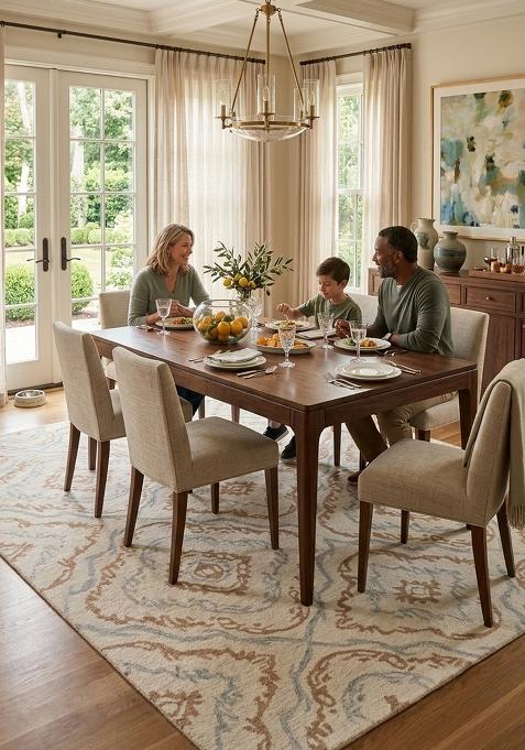 Saffron Rugs Hand Tufted Ivory Trellis Transitional Rectangular Wool Area Rug