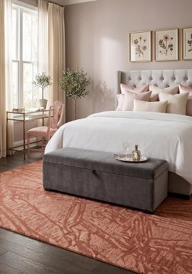 Saffron Rugs Hand Tufted Terracotta Marble Contemporary Rectangular Wool Area Rug