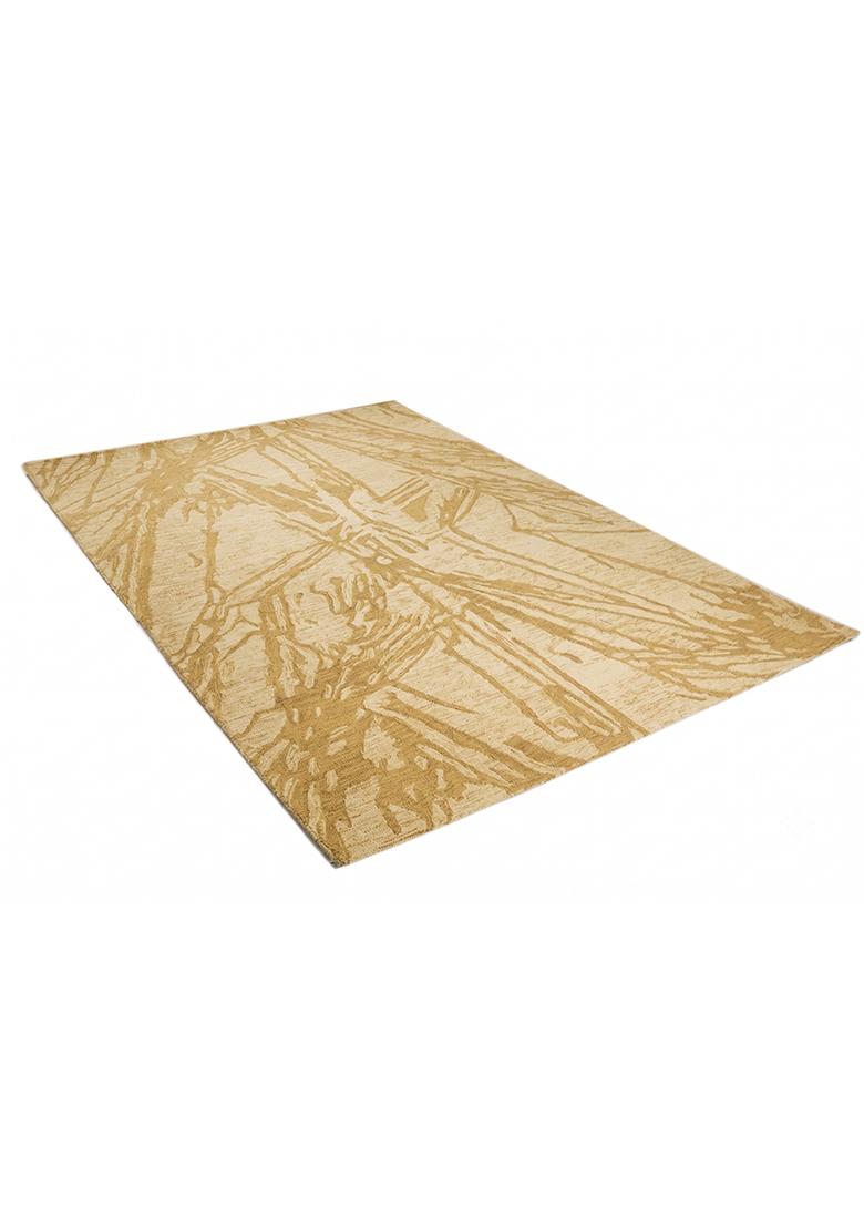 Saffron Rugs Hand Tufted Golden Tan Marble Contemporary Rectangular Wool Area Rug - Indya