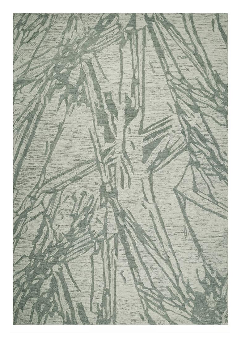 Saffron Rugs Hand Tufted Sage Green Marble Contemporary Rectangular Wool Area Rug - Indya