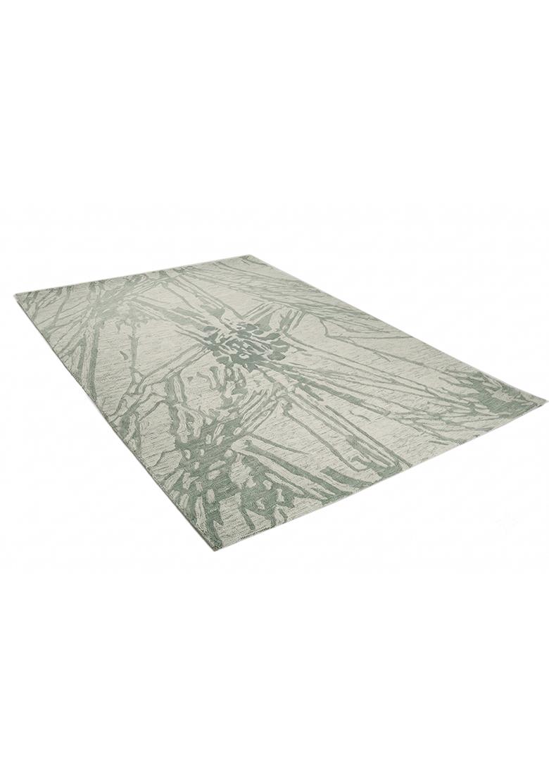 Saffron Rugs Hand Tufted Sage Green Marble Contemporary Rectangular Wool Area Rug - Indya