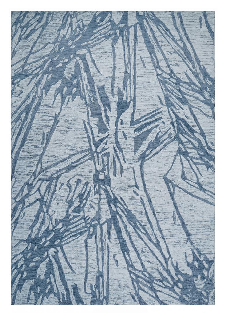 Saffron Rugs Hand Tufted Steel Blue Marble Contemporary Rectangular Wool Area Rug - Indya