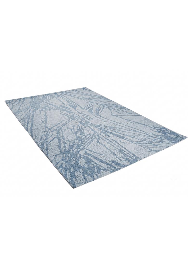 Saffron Rugs Hand Tufted Steel Blue Marble Contemporary Rectangular Wool Area Rug - Indya