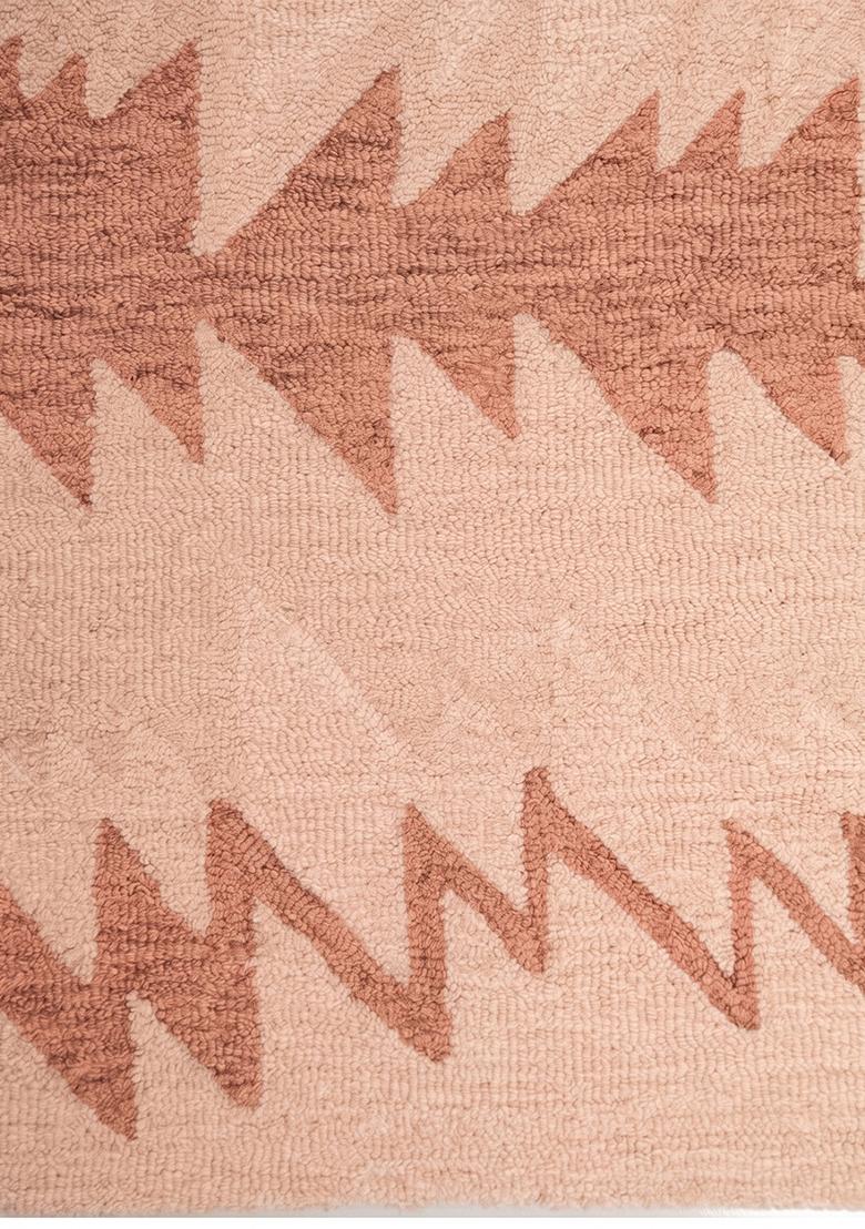 Saffron Rugs Hand Tufted Terracotta Geometric Transitional Rectangular Wool Area Rug - Indya