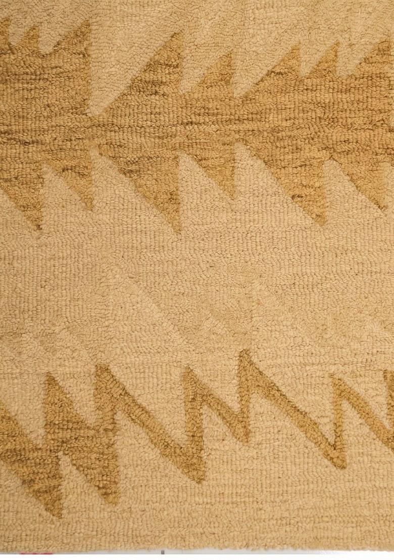 Saffron Rugs Hand Tufted Gold Geometric Transitional Rectangular Wool Area Rug - Indya