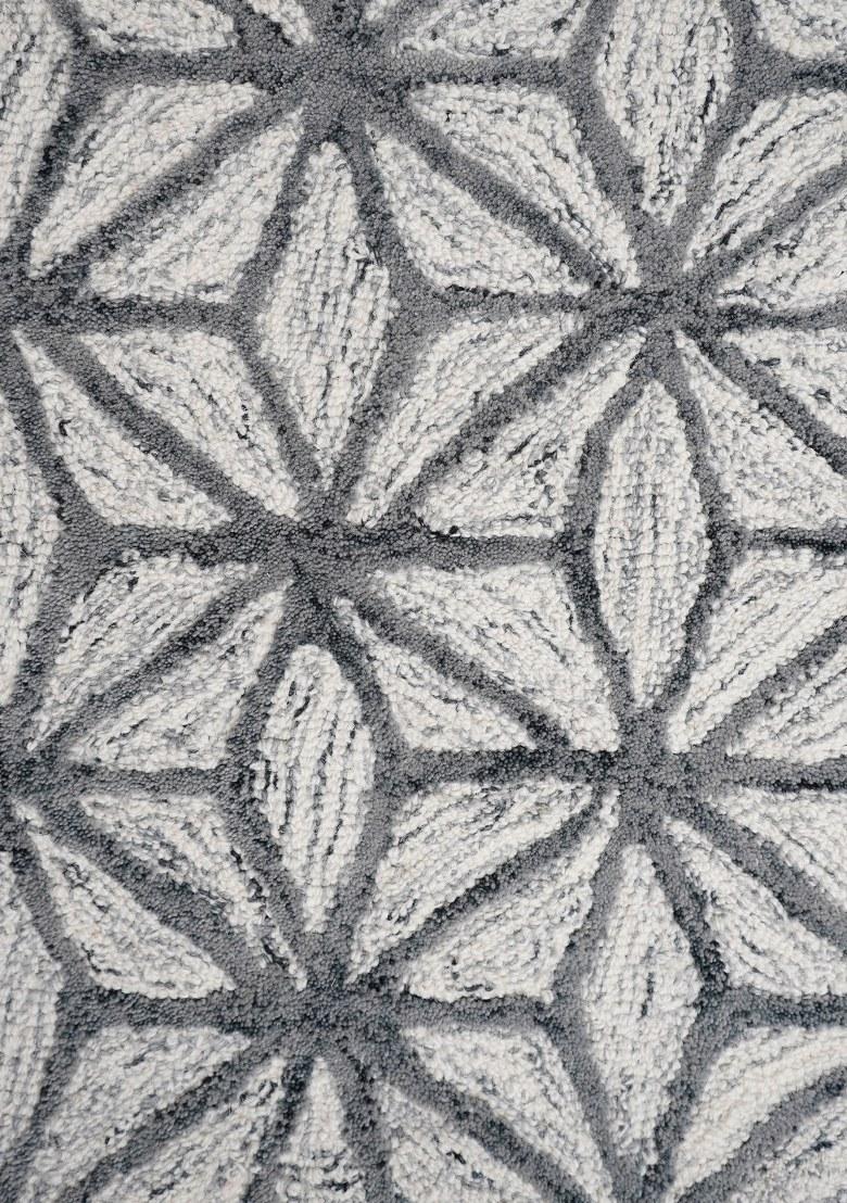 Saffron Rugs Hand Tufted Light Grey Geometric Contemporary Rectangular Wool Area Rug - Indya