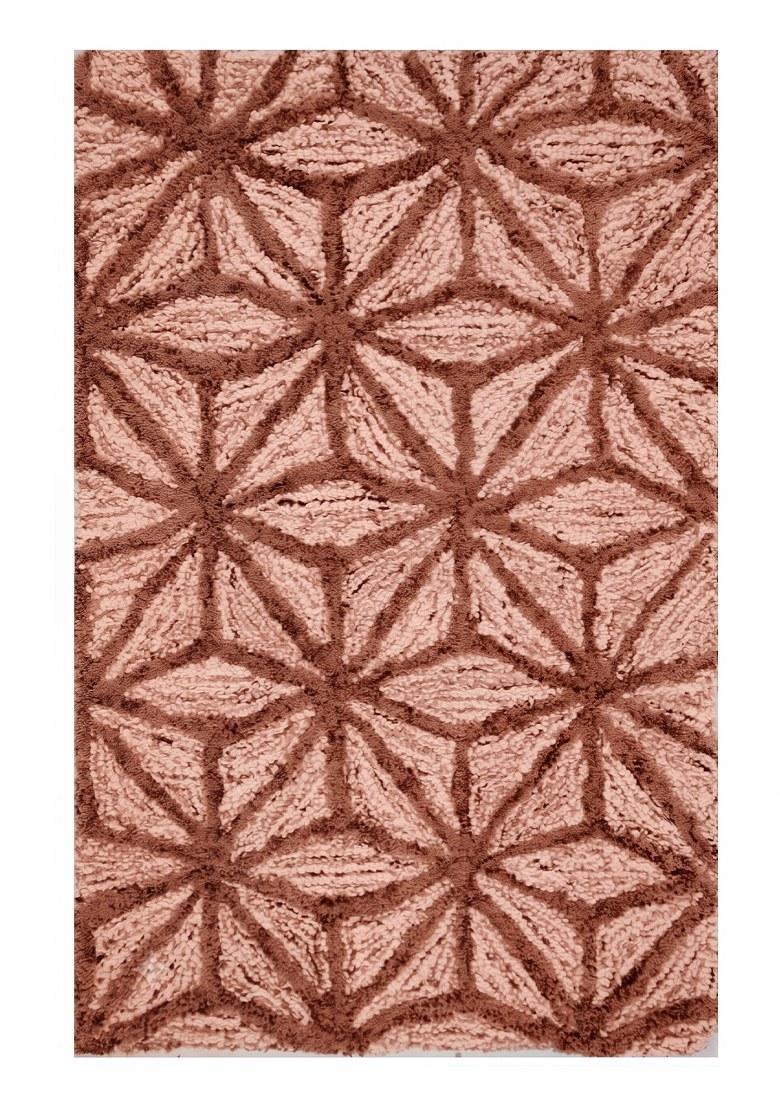 Saffron Rugs Hand Tufted Dusty Rose Geometric Contemporary Rectangular Wool Area Rug - Indya