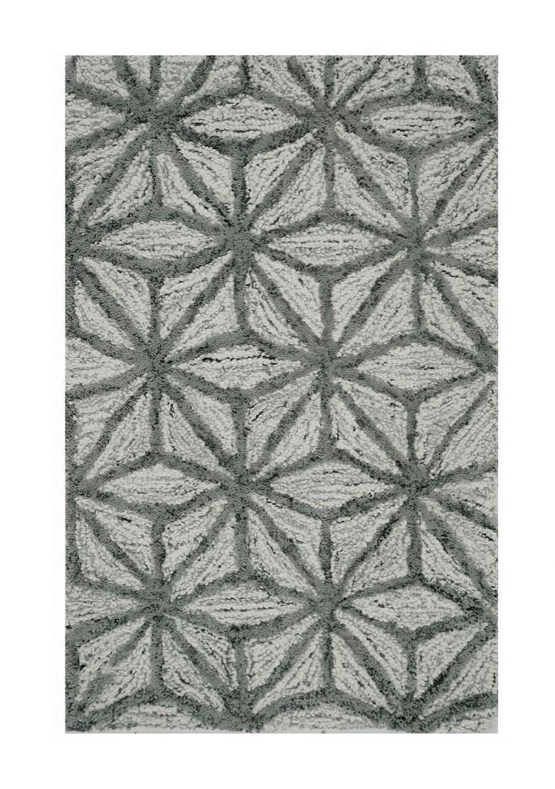 Saffron Rugs Hand Tufted Grey Geometric Contemporary Rectangular Wool Area Rug - Indya