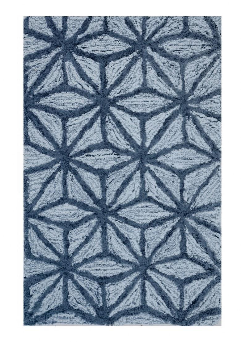 Saffron Rugs Hand Tufted Light Blue Geometric Contemporary Rectangular Wool Area Rug - Indya