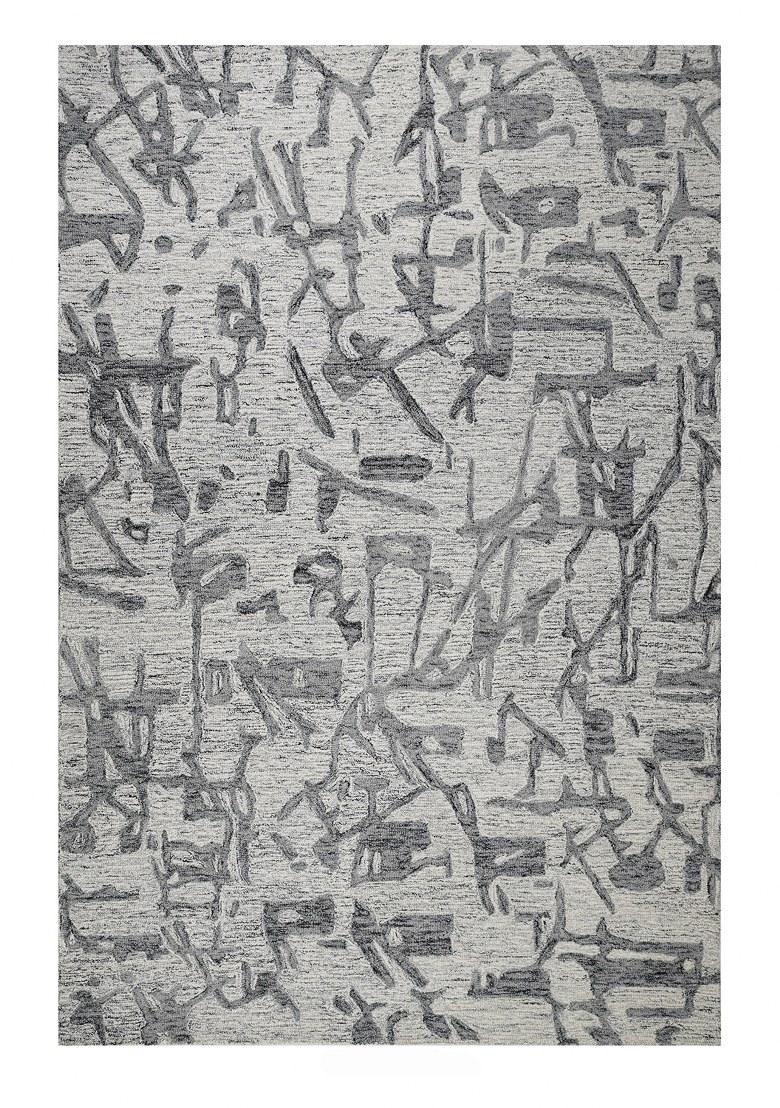 Saffron Rugs Hand Tufted Grey Geometric Contemporary Rectangular Wool Area Rug - Indya