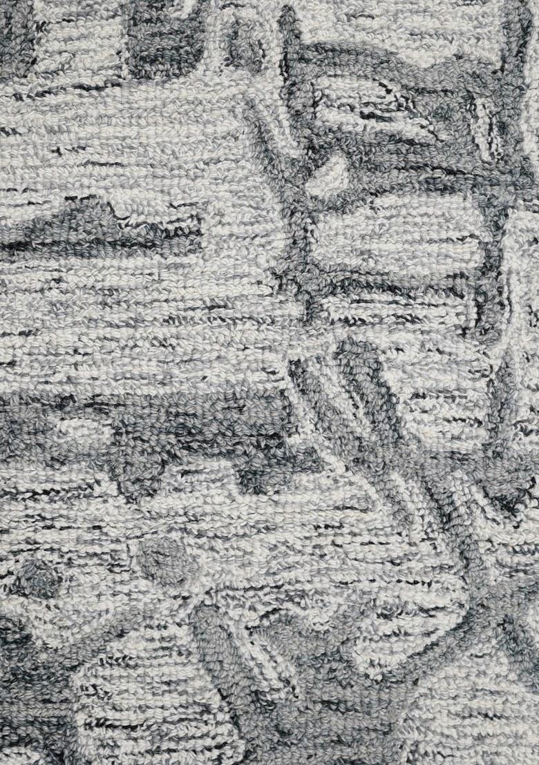Saffron Rugs Hand Tufted Grey Geometric Contemporary Rectangular Wool Area Rug - Indya