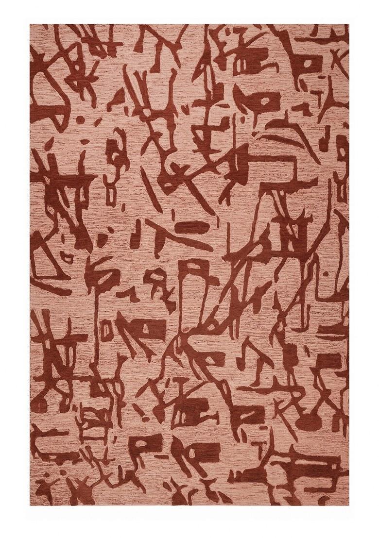 Saffron Rugs Hand Tufted Terracotta Geometric Contemporary Rectangular Wool Area Rug - Indya