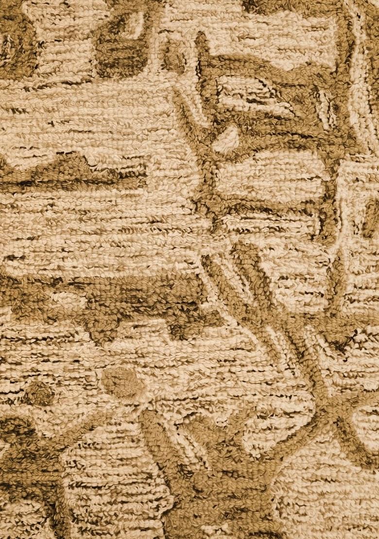 Saffron Rugs Hand Tufted Golden Beige Geometric Contemporary Rectangular Wool Area Rug - Indya