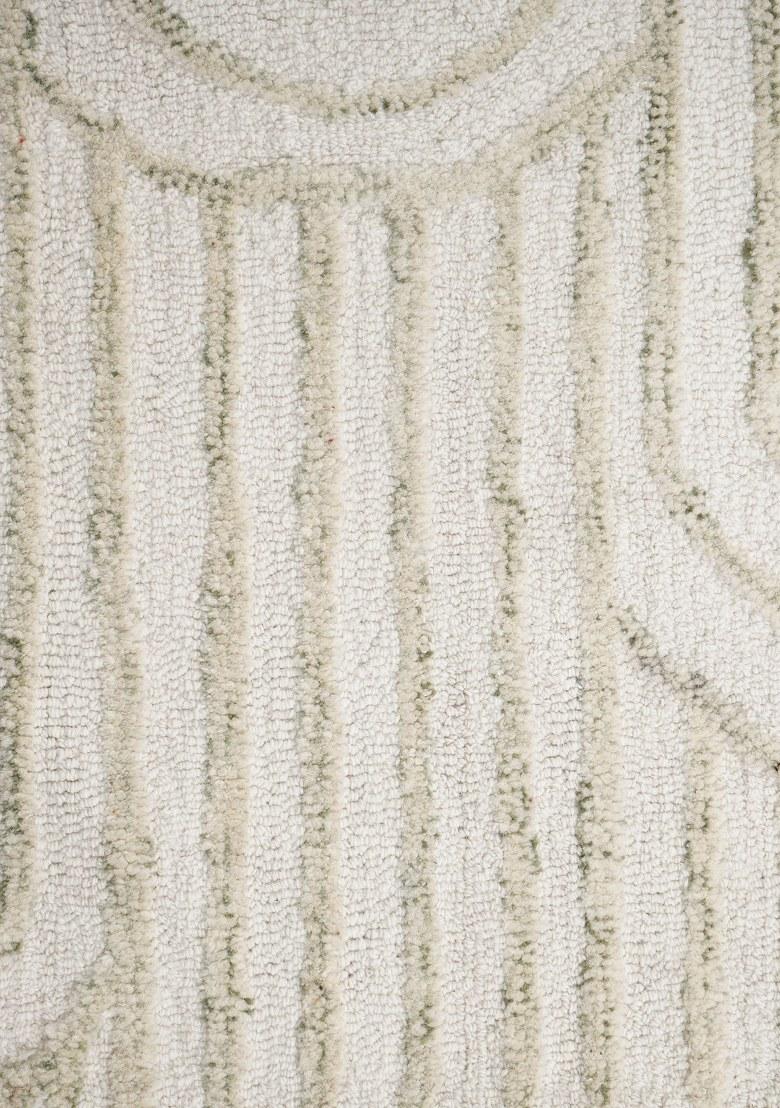 Saffron Rugs Hand Tufted Ivory Geometric Contemporary Rectangular Wool Area Rug - Indya