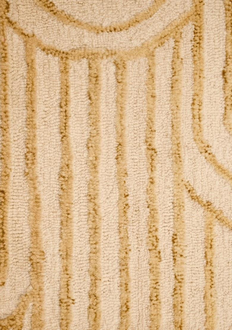 Saffron Rugs Hand Tufted Gold Geometric Contemporary Rectangular Wool Area Rug - Indya