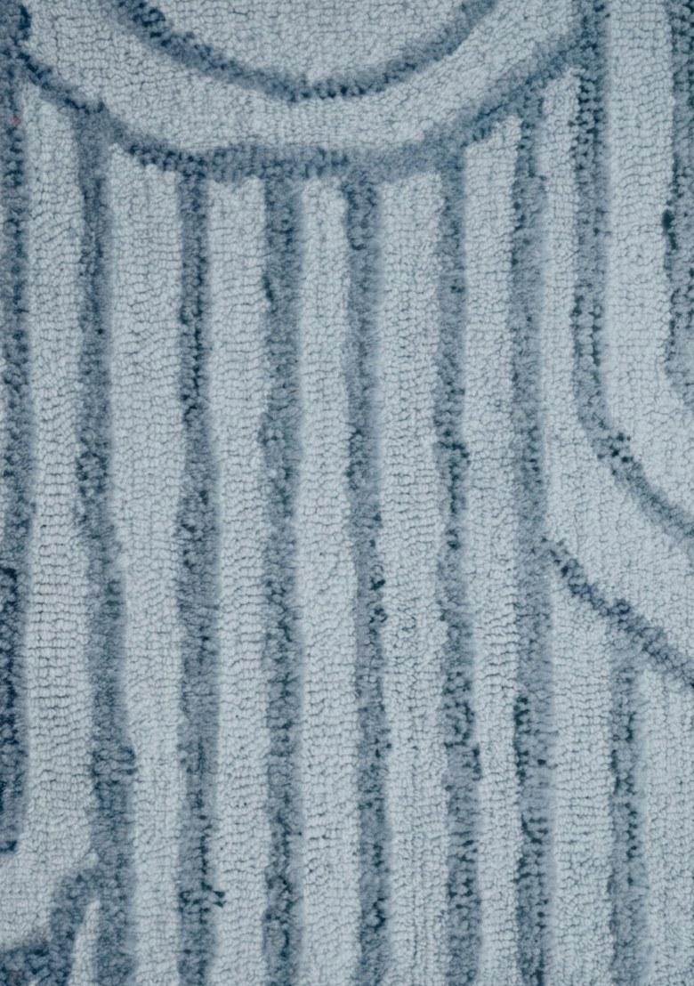 Saffron Rugs Hand Tufted Light Blue Grey Geometric Contemporary Rectangular Wool Area Rug - Indya
