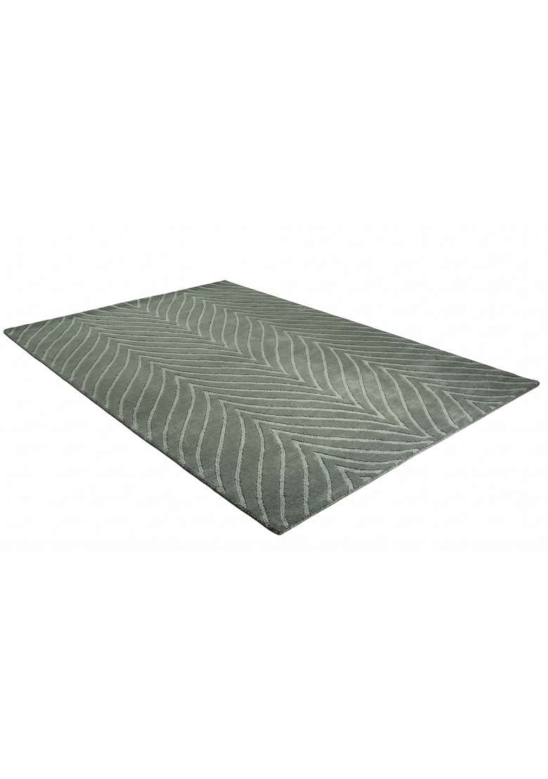 Saffron Rugs Hand-Tufted 100% Wool Area Rug | Sage Green Rectangular Rug | Cotton Backing | Contemporary Chevron Home Decor Carpet for Bedroom - Indya