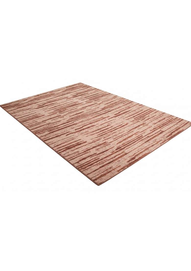 Saffron Rugs Hand-Tufted 100% Wool Area Rug | Blush Terracotta Rectangular Rug | Cotton Backing | Contemporary Striped Home Decor Carpet for Living Room - Indya