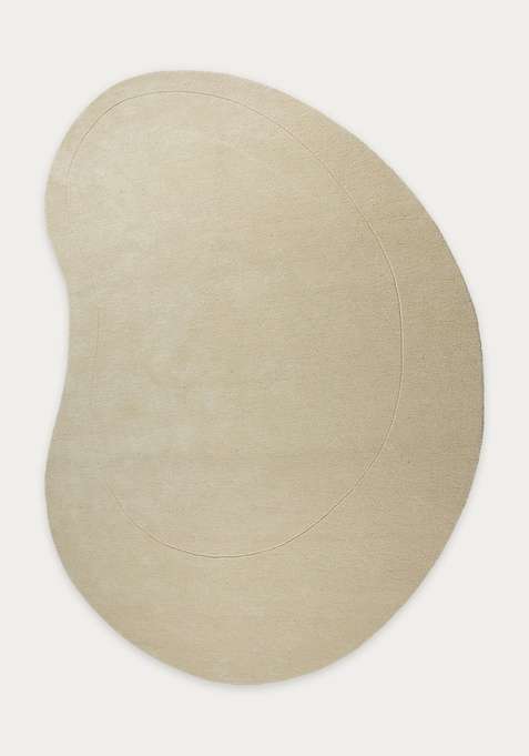 100% Wool Handmade Cream Rug | Contemporary Solid Oblong Carpet With Cotton Backing For Living Room