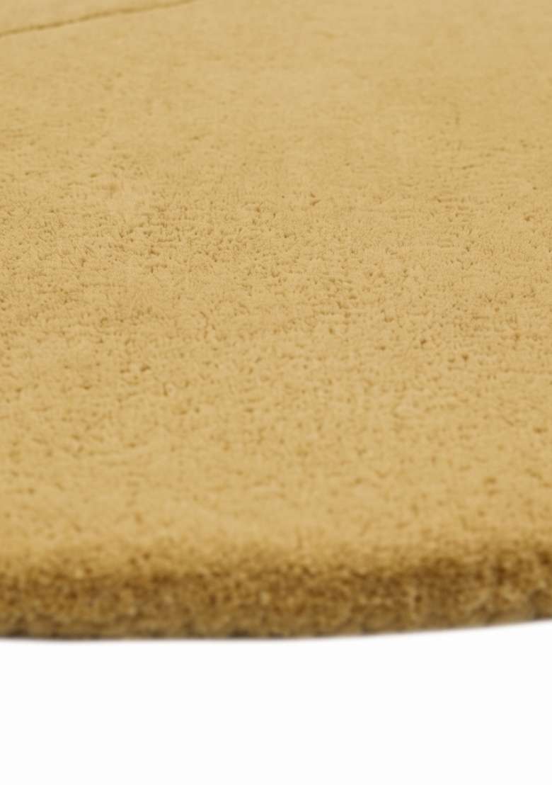Saffron Rugs Hand-Tufted 100% Wool Area Rug | Mustard Yellow Oblong Rug | Cotton Backing | Contemporary Solid Home Decor Carpet for Living Room - Indya