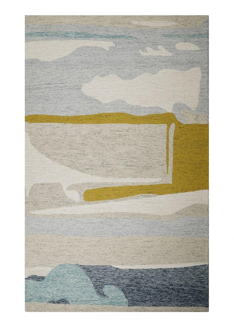 Saffron Rugs Hand Tufted Grey Geometric Contemporary Rectangular Wool Area Rug - Indya