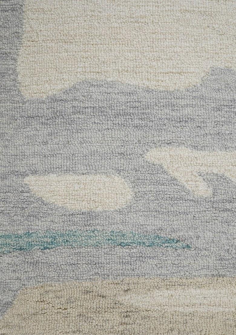 Saffron Rugs Hand Tufted Grey Geometric Contemporary Rectangular Wool Area Rug - Indya