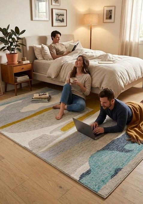 Saffron Rugs Hand Tufted Grey Geometric Contemporary Rectangular Wool Area Rug