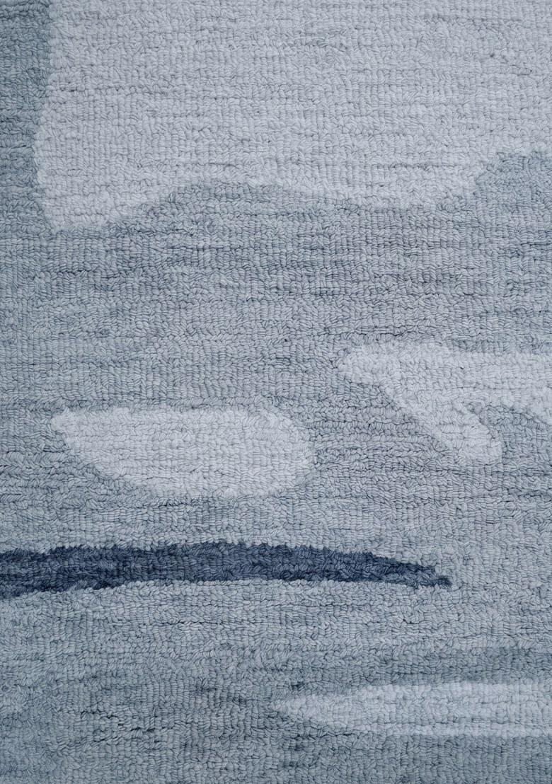 Saffron Rugs Hand Tufted Steel Blue Geometric Contemporary Rectangular Wool Area Rug - Indya