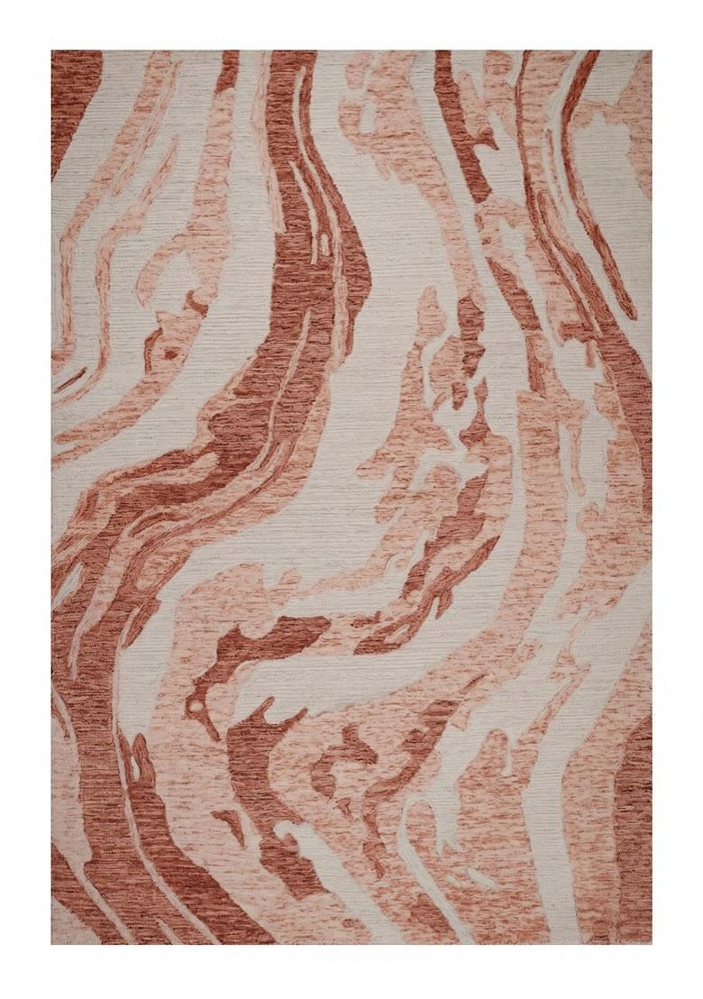 Saffron Rugs Hand Tufted Terracotta Marble Contemporary Rectangular Wool Area Rug - Indya