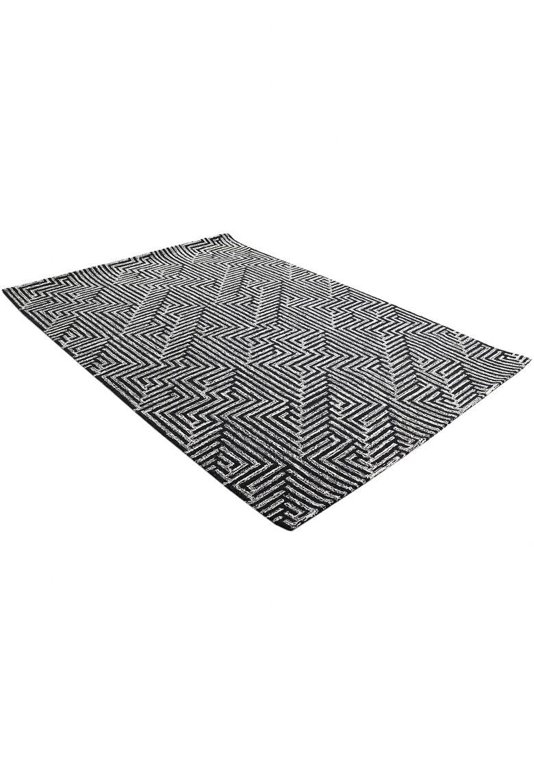 Saffron Rugs Hand Tufted Charcoal Geometric Modern Rectangular Wool Area Rug - Indya