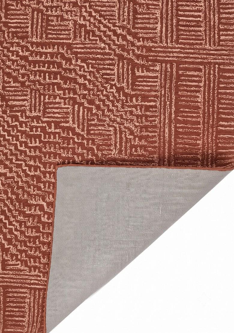 Saffron Rugs Hand Tufted Terracotta Geometric Contemporary Rectangular Wool Area Rug - Indya