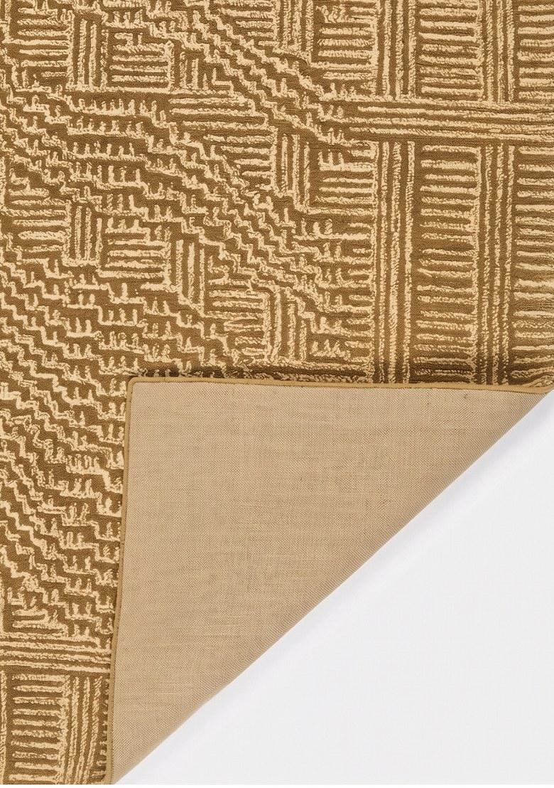Saffron Rugs Hand Tufted Tan Geometric Contemporary Rectangular Wool Area Rug - Indya