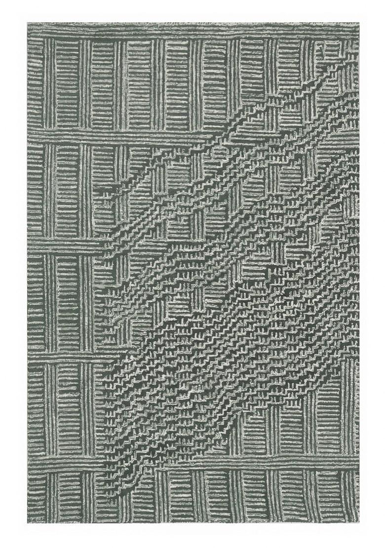 Saffron Rugs Hand Tufted Grey Geometric Contemporary Rectangular Wool Area Rug - Indya