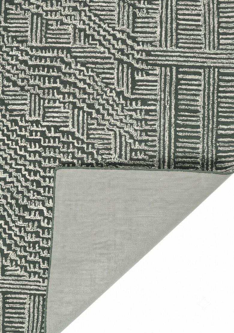 Saffron Rugs Hand Tufted Grey Geometric Contemporary Rectangular Wool Area Rug - Indya